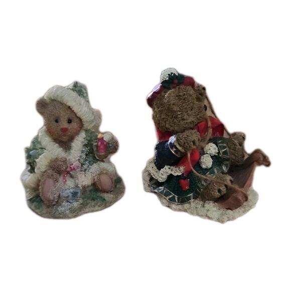 K's Collection & Heart Patch Place Holiday Teddy Bears Christmas Sled Snow Cloth - Picture 6 of 16